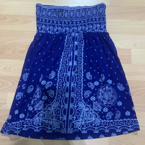 Adorable No Boundaries M Bandeaux/Babydoll Blue Bandana Print Top - Picture 2 of 4